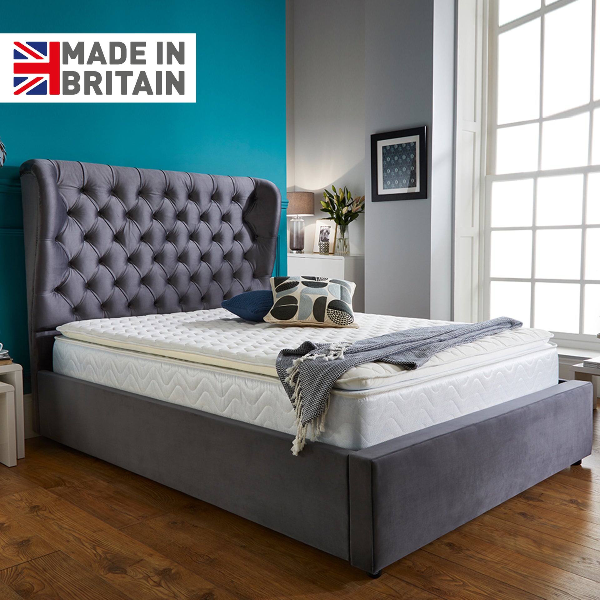 Olivia Curved Wingback Bed Frame